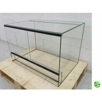 Terrarium szklane Drzwiczki przesuwne, podwójna wentylacja 80 x 40 x 45 cm