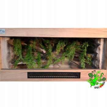 Terrarium z płyty meblowej dąb craft ze ścianką piaskową 80 x 50 x 50 cm