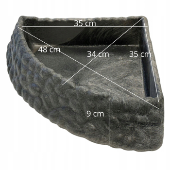 REPTO DECO XL Głęboki BASEN dla węża Narożna miska 35 x 35 x 9 cm