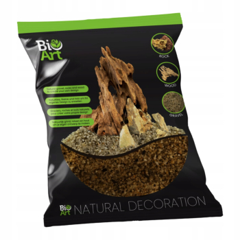 BIOART GRAVEL BROWN Naturalny żwir, skały i drewno - do terrarium 800 g