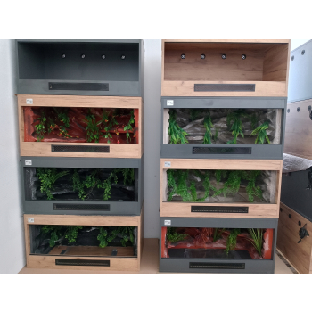 Terrarium z płyty meblowej bez wystroju antracyt LED, oprawki 100 x 50 x 50 cm