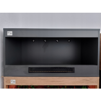 Terrarium z płyty meblowej bez wystroju antracyt LED, oprawki 100 x 50 x 50 cm