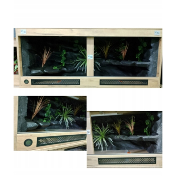 Terrarium z płyty meblowej, ścianka, termometr + higrometr 140 x 60 x 60 cm