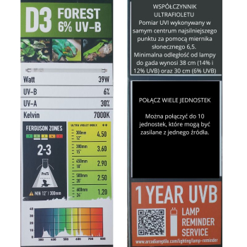 Arcadia Zestaw Oprawa + Świetlówka T5 UVB Kit 6% UVB 39W 87 cm