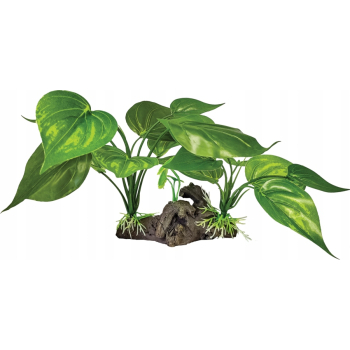 REPTO PLANT Philodendron, sztuczny stojący filodendron do terrarium 20 cm